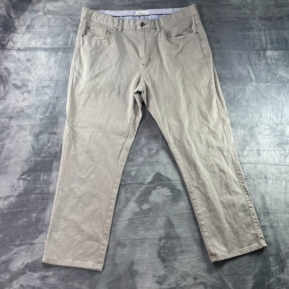 Peter Millar 5-Pocket Pants Mens 36x27 Beige‎ Stretch Ultimate Sateen